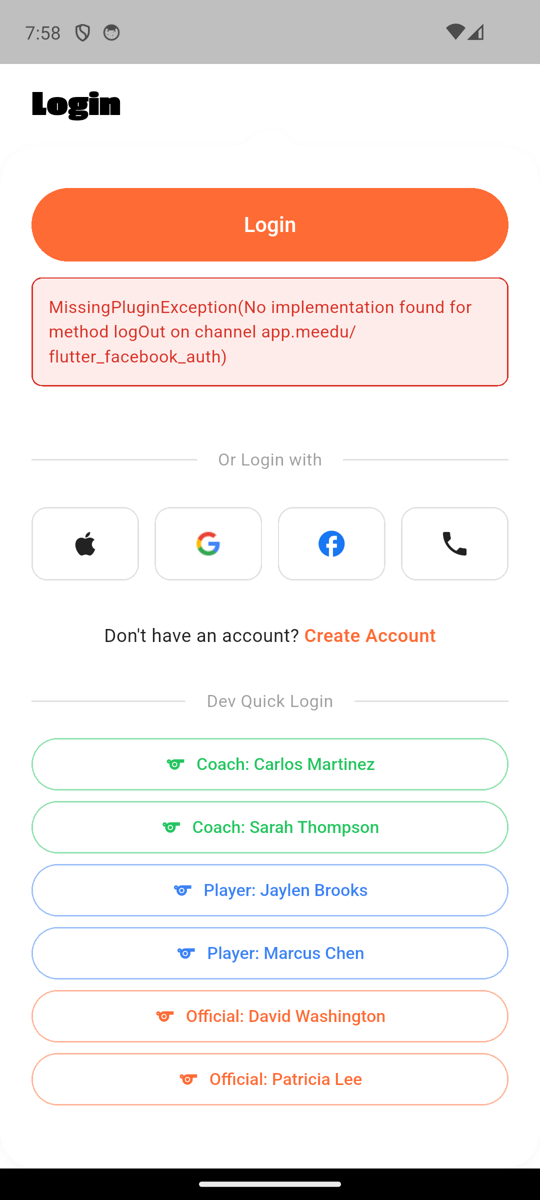 App login dev