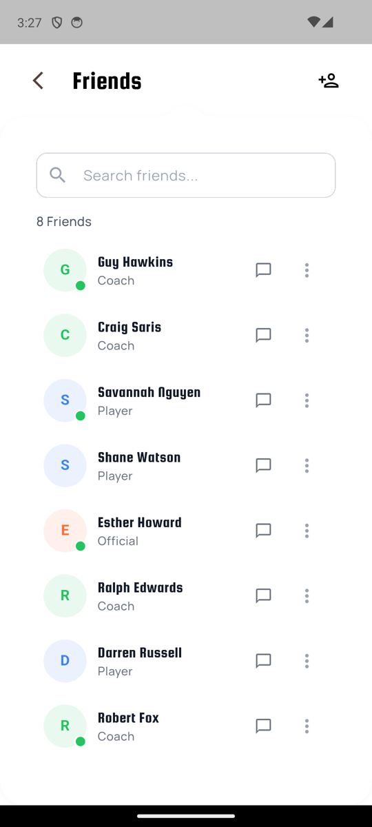 App friends list