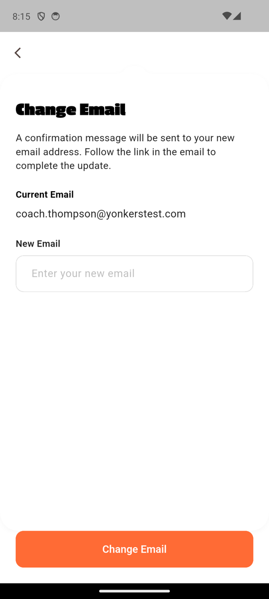 App change email