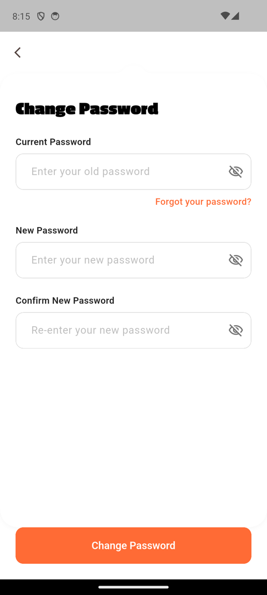 App change password